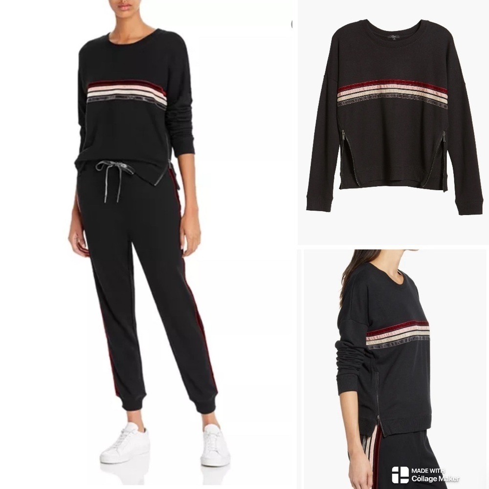 Rails Marlo velvet striped sweatshirt